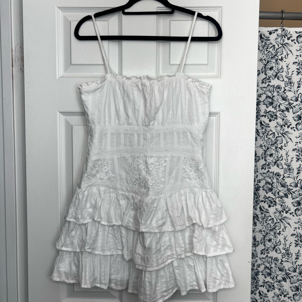 Altar’d State White Ruffled Sleeveless Dress